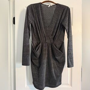 BCBGeneration Shimmer Long Sleeve Dress